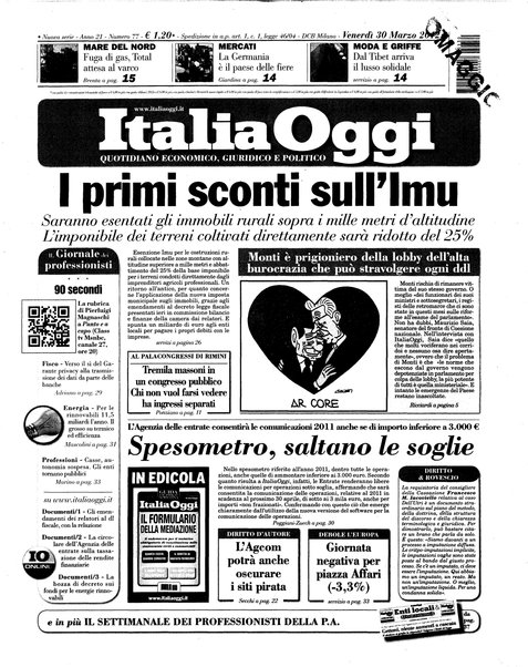 Italia oggi : quotidiano di economia finanza e politica